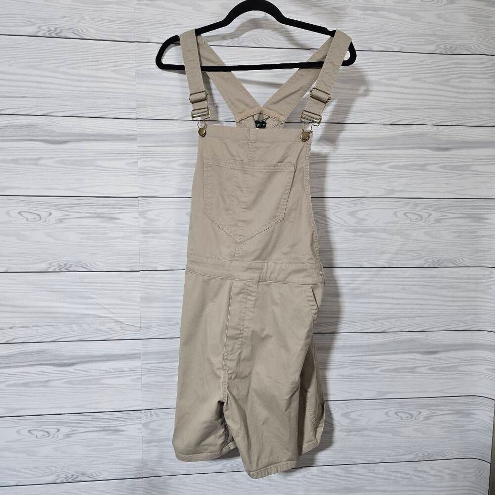 Toad & Co Cottonwood Shorteralls Khaki Shorts Romper Overalls Large Organic Cott